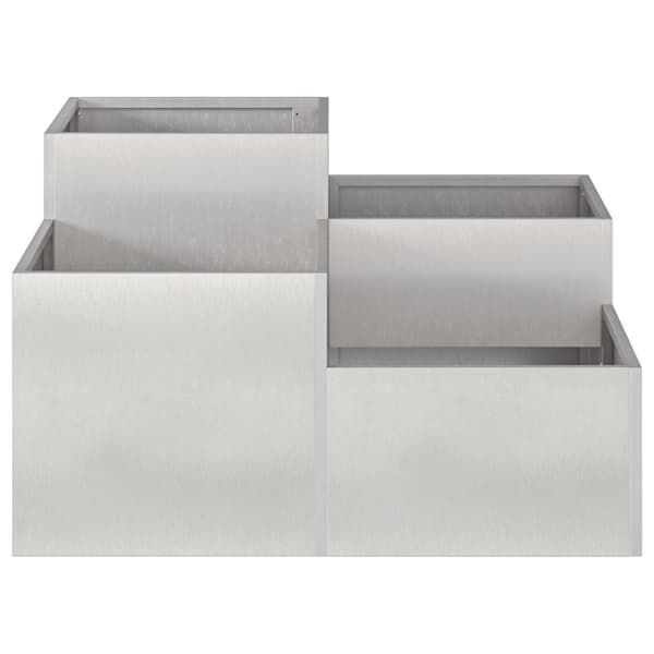 Trädgårdsplanterare Silver 80 x 80 x 48 cm Rostfritt stål