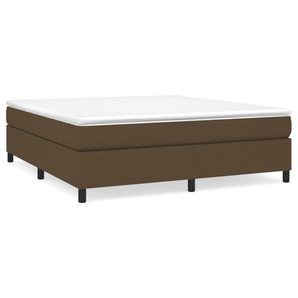 Boxspring-sängram mörkbrun 180x200 cm tyg