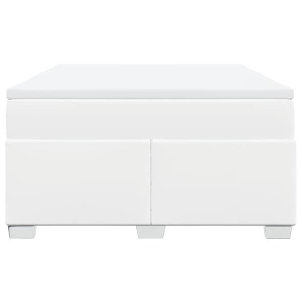 Ramsäng med madrass vit 140x190 cm konstläder