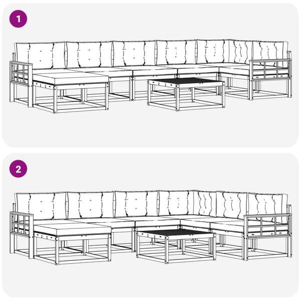 Utomhussoffset 8 pcs Vit och Beige