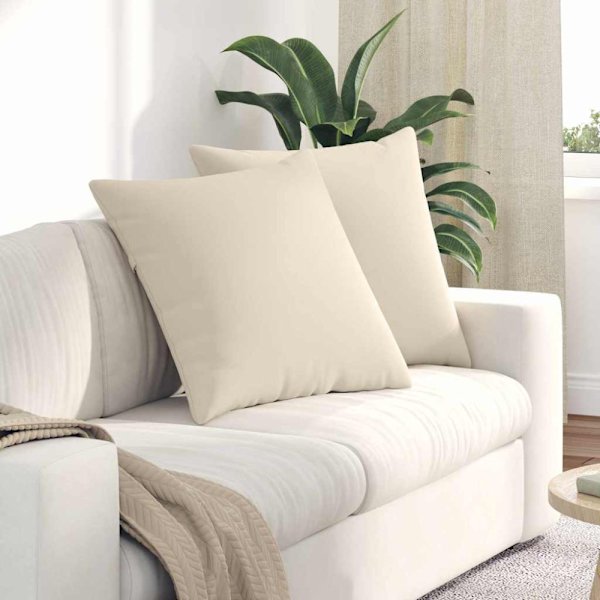 Sofakuddar 2 pcs Beige 60 x 60 cm tyg