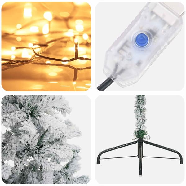 Plast Hingad Julgran 210 cm 300 LED-lampor Varmvit