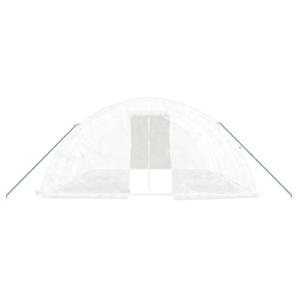 Växthus med stålram vit 30 m² 6x5x2,3 m