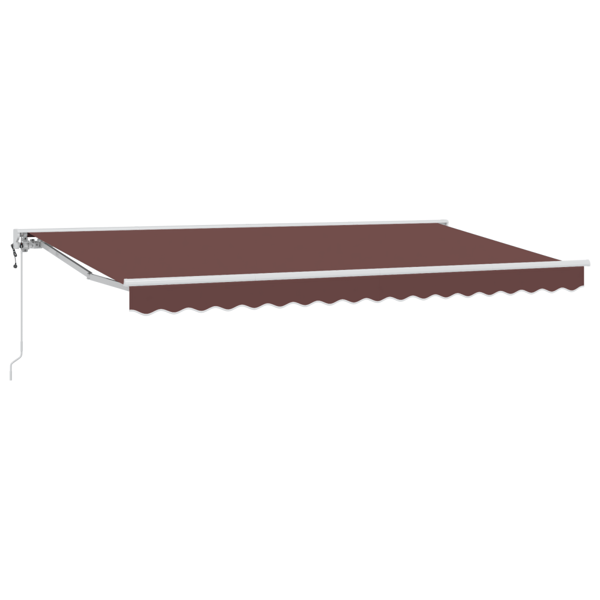 Markisram Brun 400 x 200 cm Polyester med PU-beläggning