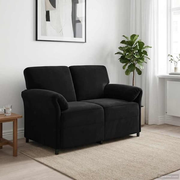 2-sits soffa Svart 138 x 83 x 95 cm Sammet