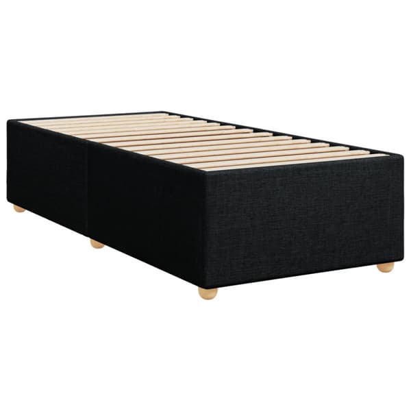 Ramsäng med madrass svart 100x200 cm tyg