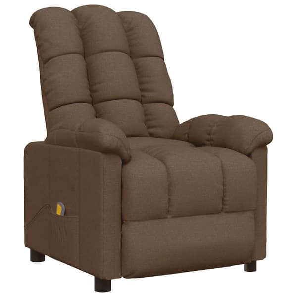Massagefåtölj brun tyg
