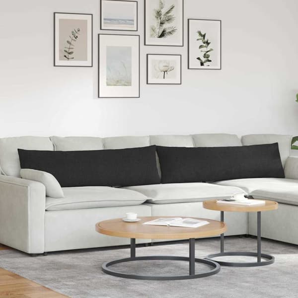 Sofakuddar 2 pcs Svart 145 x 40 cm tyg