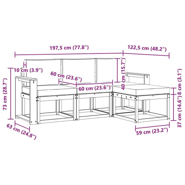 Utomhussoffset 4 pcs