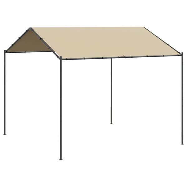 Paviljong beige 4x4 m stål och tyg