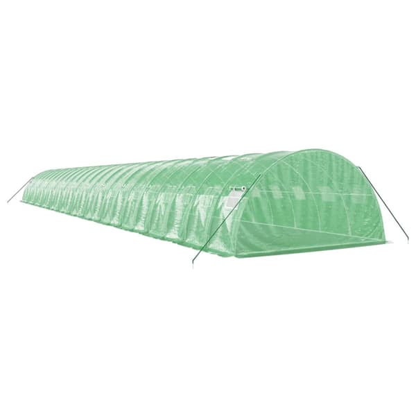 Växthus med stålram grön 96 m² 24x4x2 m