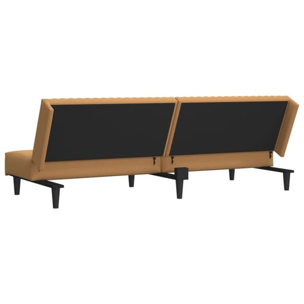 Bäddsoffa 2-sits brun sammet