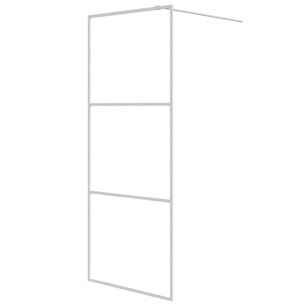 Duschvägg vit 80x195 cm klart ESG-glas