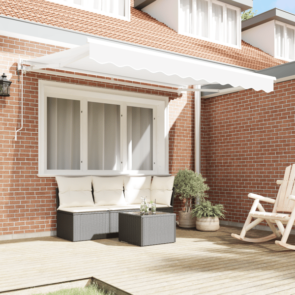 Markisram Vit 350 x 200 cm Polyester med PU-beläggning
