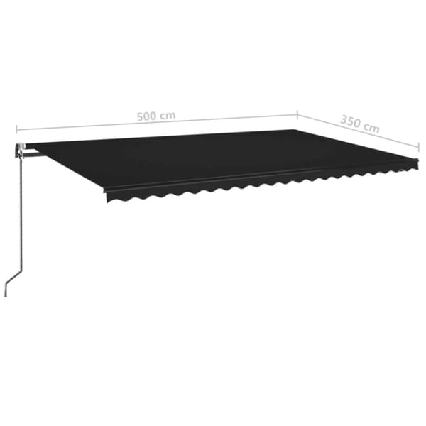 Automatisk markis med vindsensor & LED 500x350 cm antracit