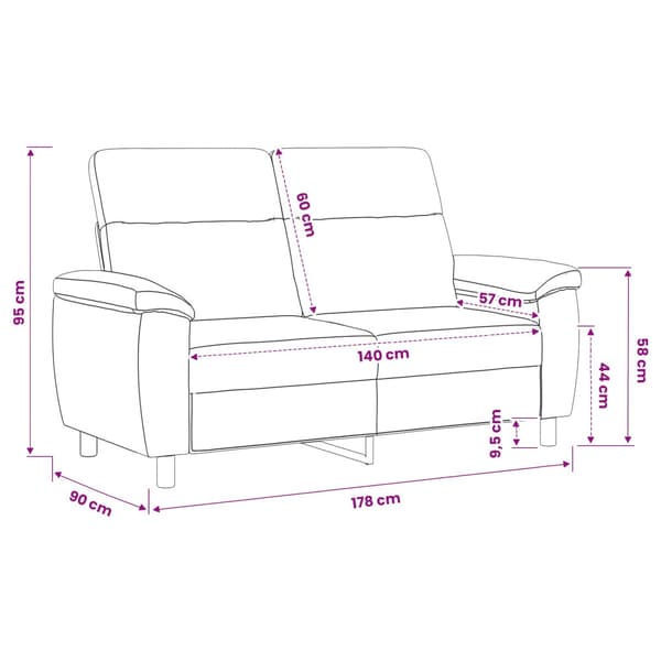 Soffa Vit 178 x 90 x 95 cm Tyg