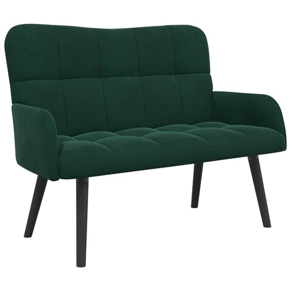 Tvåsitssoffa Mörkgrön 115 x 61 x 87 cm Sammet
