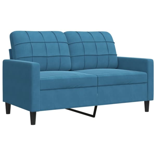 Soffgrupp med dynor och bolster 3 delar blå sammet