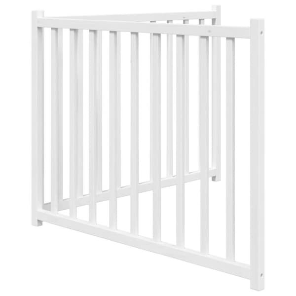 Hundgrind hopfällbar 2 paneler vit 160 cm massivt granträ