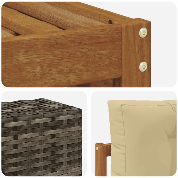 Utomhussoffset 6 pcs Naturlig och Beige