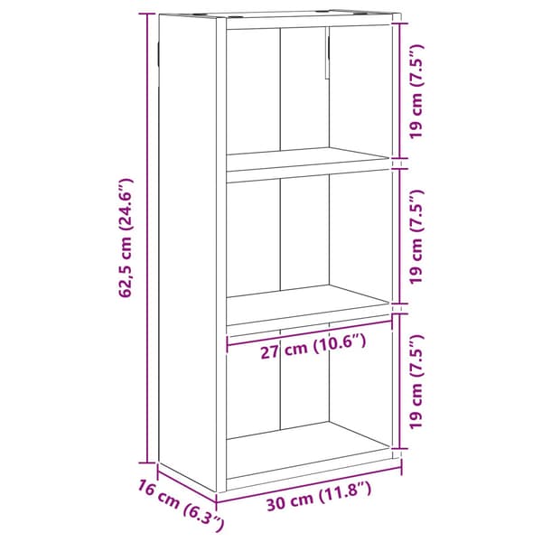 Badrumsväggskåp Vit 30 x 16 x 62,5 cm Konstruerat trä