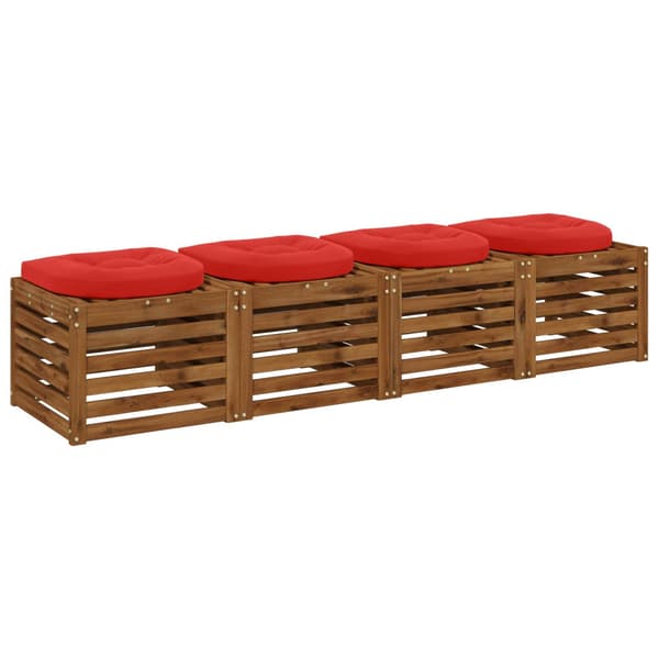4-delade Sittdynor 4 st 100% Polyester Röd 40 x 40 x 5 cm