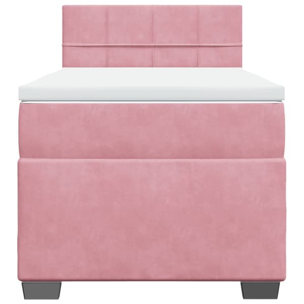 Ramsäng med madrass rosa 100x200 cm sammet