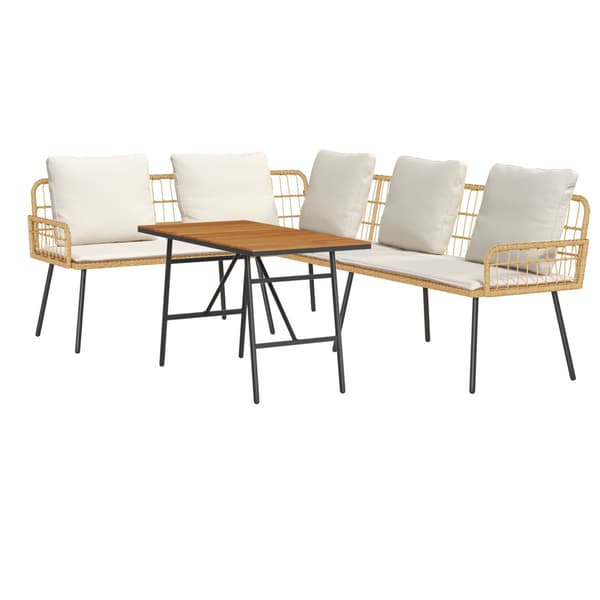 Trädgårdsoffset 2 pcs Beige konstrotting