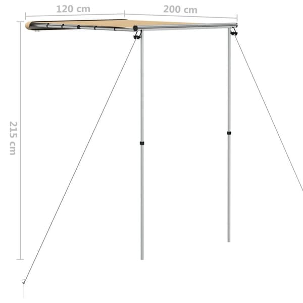 Husvagnsmarkis 1,2x2x2,15 m beige