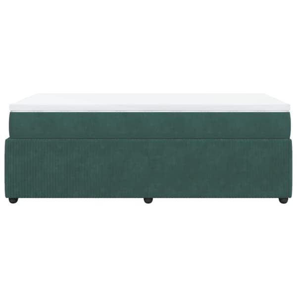 Ramsäng med madrass mörkgrön 100x200 cm sammet