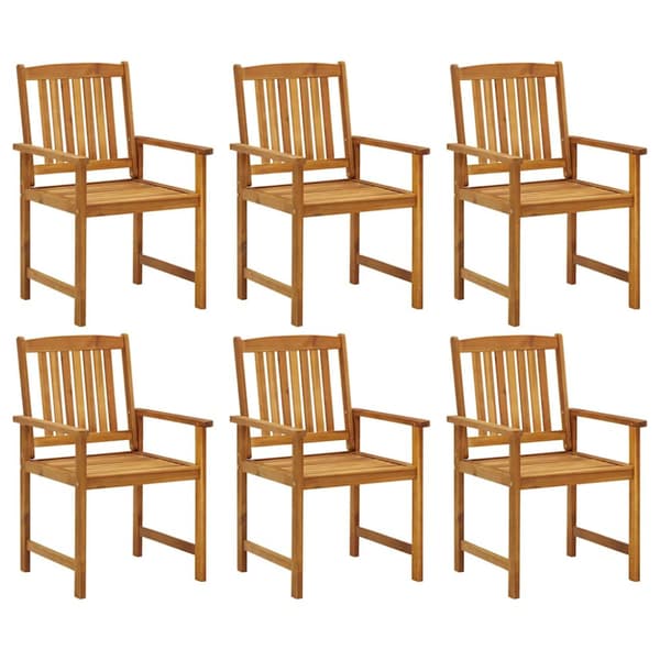 Trädgårdsstolar med dynor 6 st massivt akaciaträ