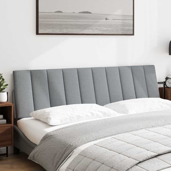 Headboard Cushion "Hanko" Light Grey 180 cm Fabric