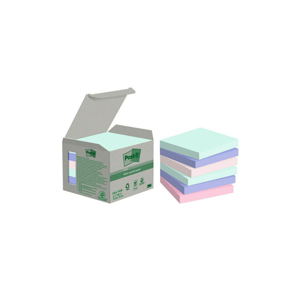 Notes POST-IT 100%recy 76x76 sort.f 6/fp