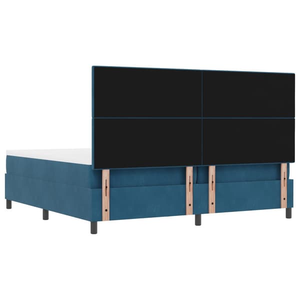 Bäddfjäder med madrass Mörkblå 200 x 200 cm Sammet
