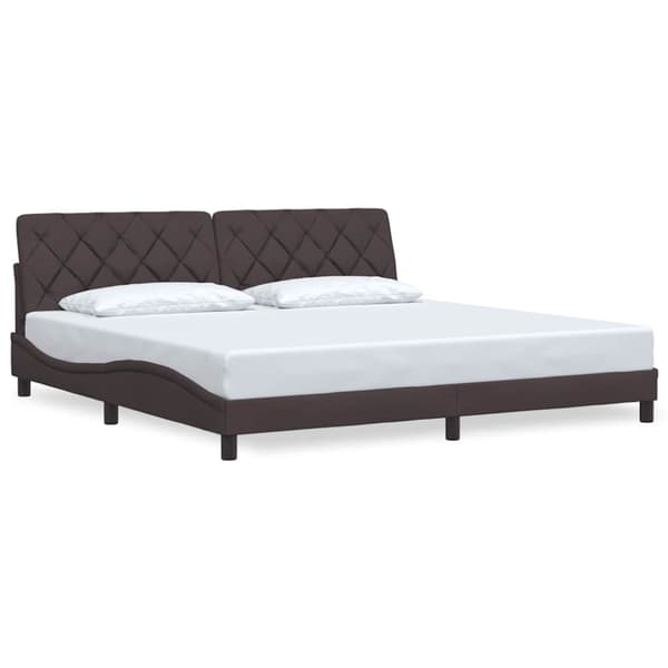 Bed Frame without Mattress Dark Brown 200x200 cm Fabric