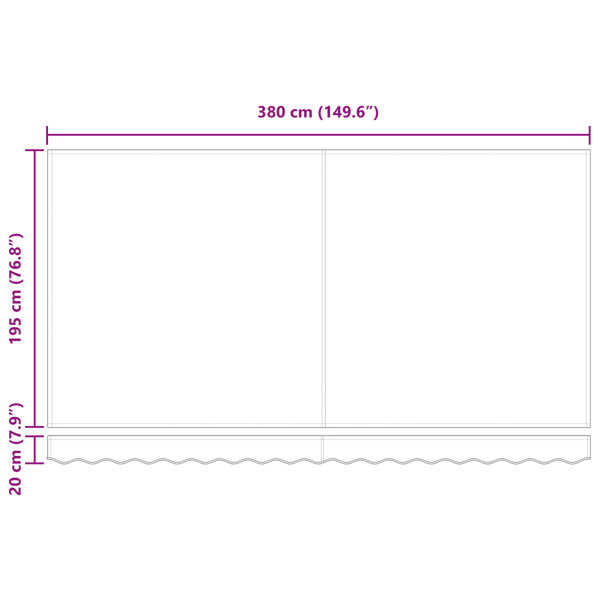 Utdragbar markis Gul 400 x 200 cm tyg