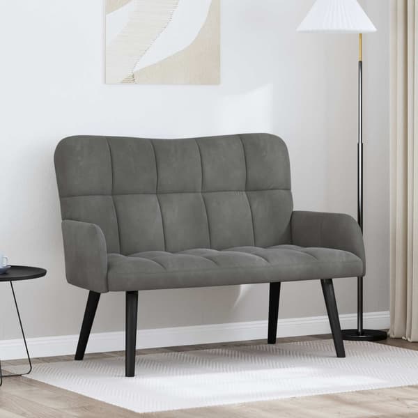 Tvåsitssoffa Mörkgrå 115 x 61 x 87 cm Sammet
