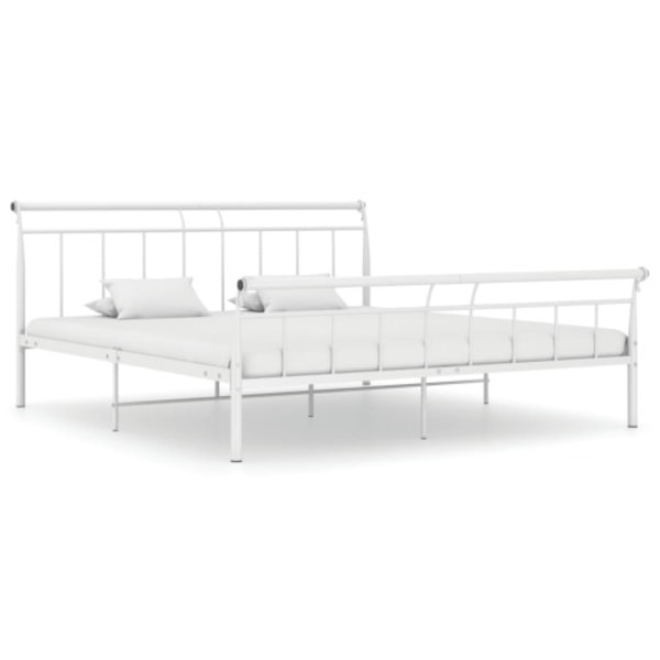 Sängram utan madrass vit metall 180x200 cm