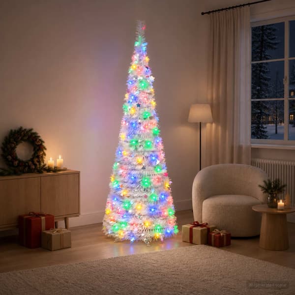 Pop-up-julgran med LED-belysning 210 cm 200 LED-lampor