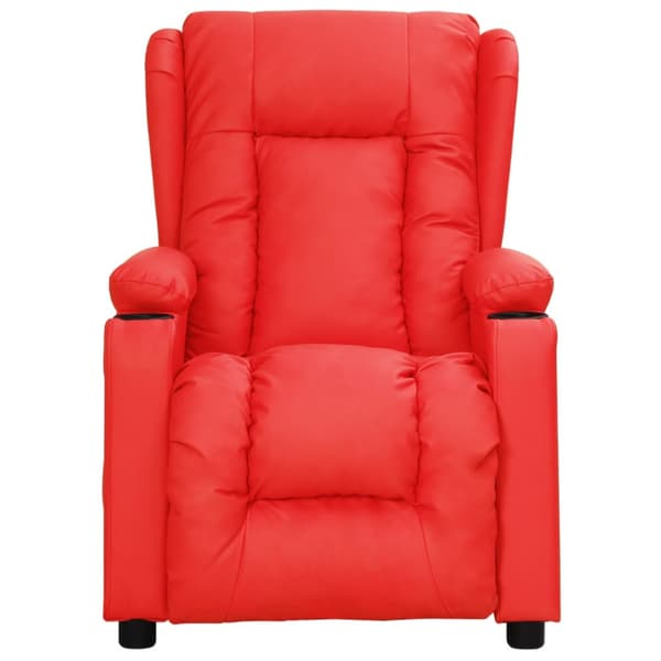 Reclinerfåtölj röd konstläder