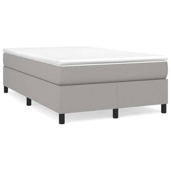 Boxspring-sängram ljusgrå 120x200 cm tyg