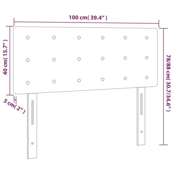 Sänggavel grå 100x5x78/88 cmkonstläder