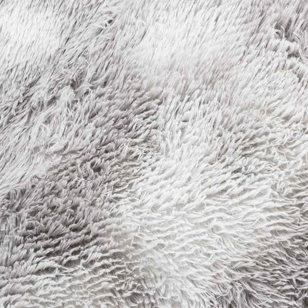 Ryamatta med lång lugg NAVARRA ljusgrå 240x340 cm polyester
