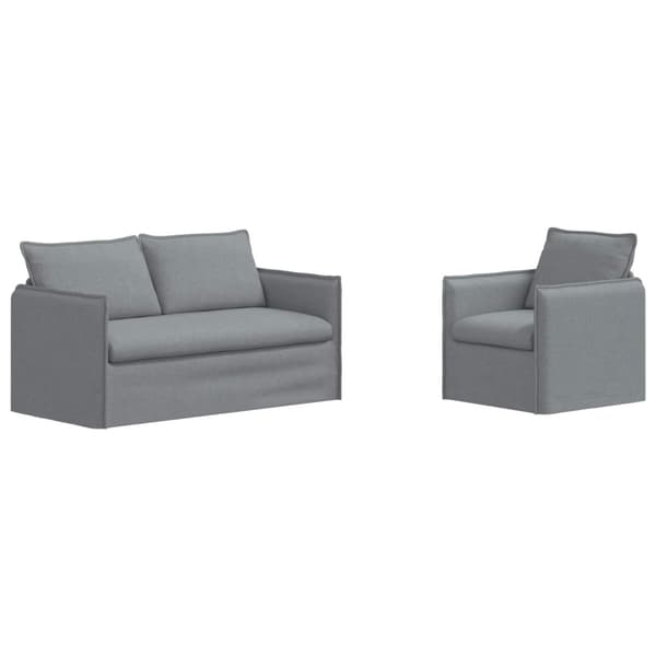 Soffset 2 pcs Ljusgrå 156 x 82 x 85 cm Tyg