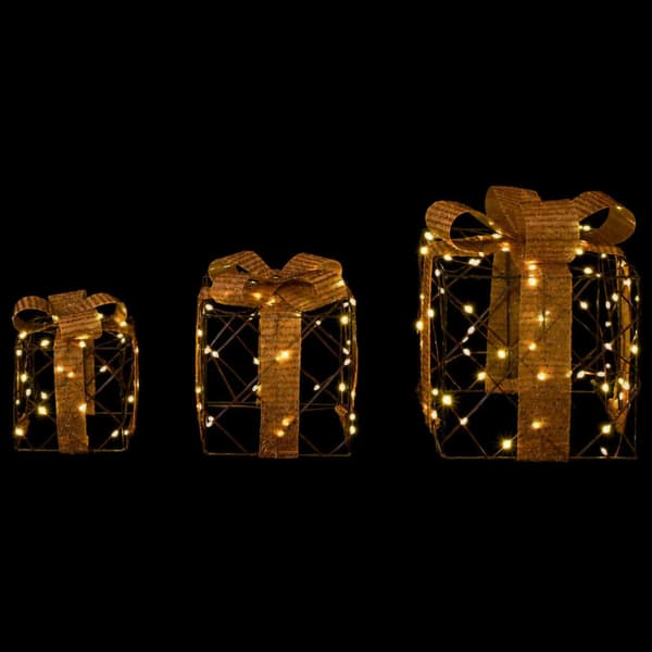 Ljusande julklapp 3 st 150 LED-lampor Varmvit