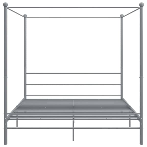 Himmelsäng grå metall 200x200 cm