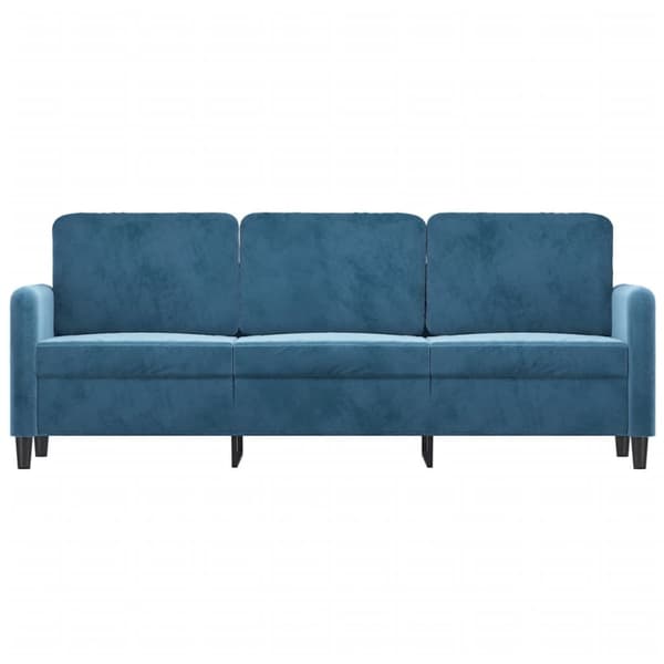 3-sitssoffa blå 180 cm sammet