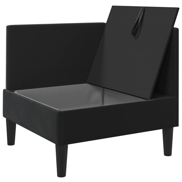 Soffa med förvaring Svart Sammet