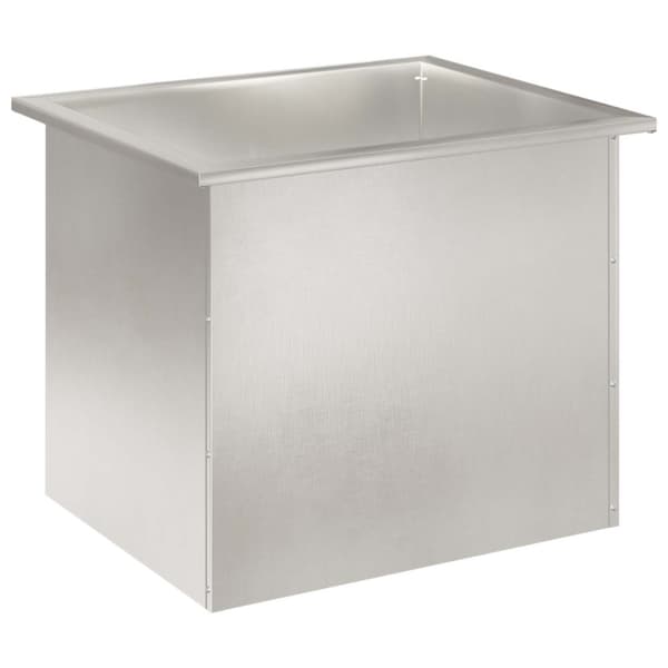Odlingslåda med LED Silver 50 x 60 x 48 cm Rostfritt stål