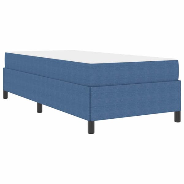Sängram med madrass Blå 90 x 190 cm tyg